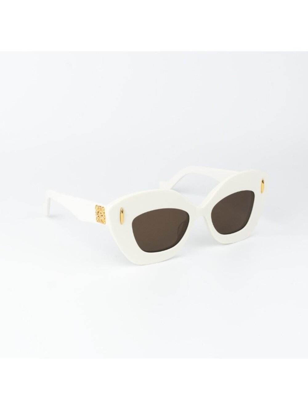 Loewe Women Sunglasses Ivory Brown Cat Eye LW40127I ANAGRAM 25E NEW AUTHENTIC